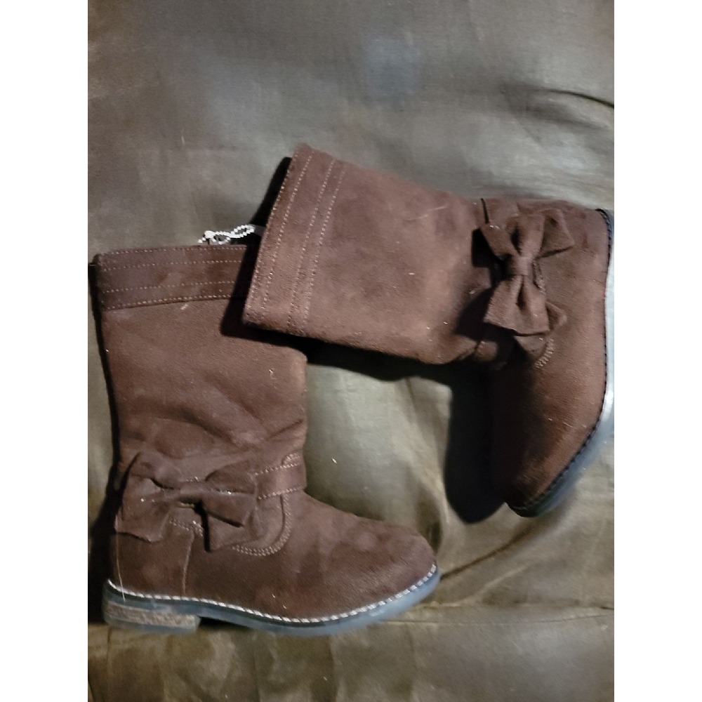 Gymboree ready dress go brown boots zip up size 12